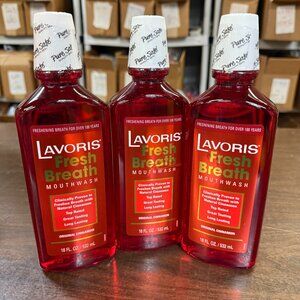 Lavoris Fresh Breath Mouthwash Original Cinnamon 18 FL OZ Sealed 3 Bottles